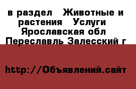  в раздел : Животные и растения » Услуги . Ярославская обл.,Переславль-Залесский г.